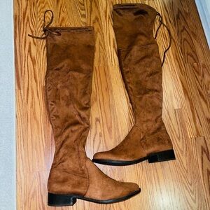 Over the knee brown suede boots from Target